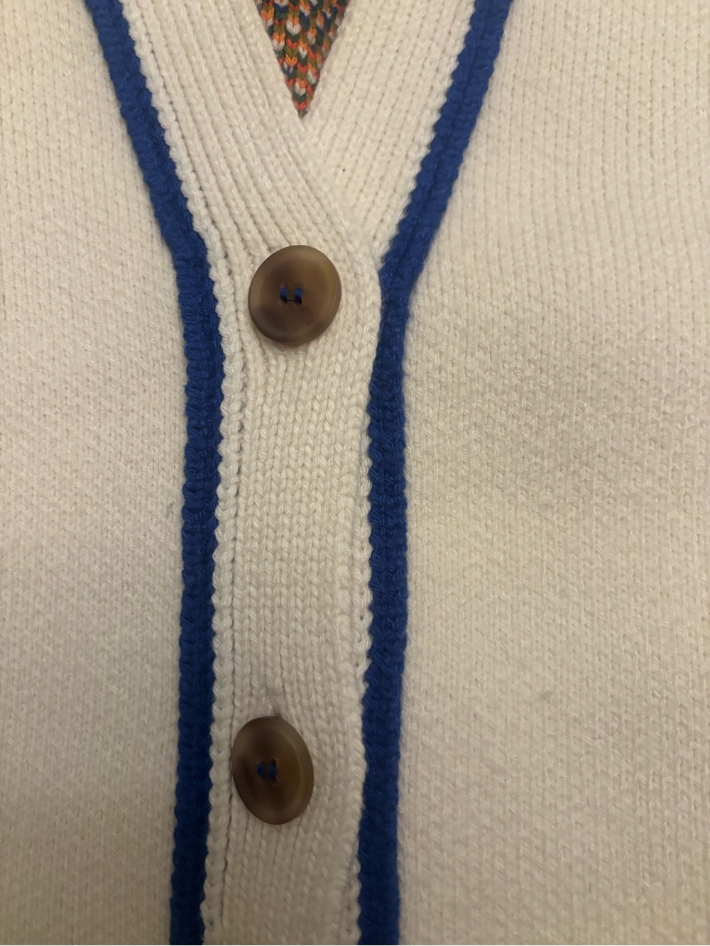 Anthropologie - Maeve Cream Sweater Cardigan with Orange & Green Fruit Graphic - Picture 2 of 10
